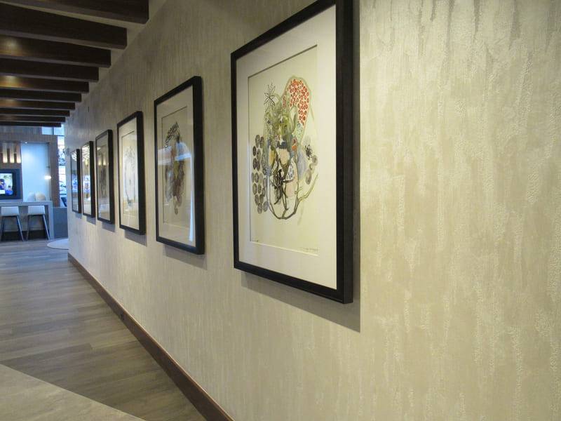 Decorative plaster gallery wall at The Haven, National Harbor