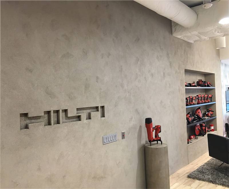 Koncrete plaster feature wall in the Hilti office, North Bethesda
