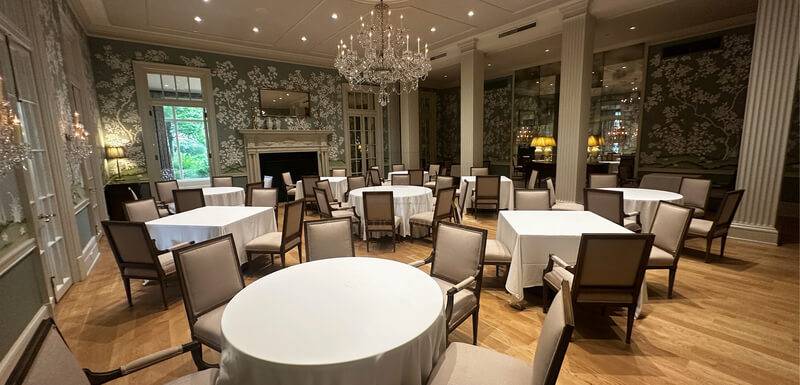 Chevy Chase Country Club dining room finished in seamless acoustic plaster