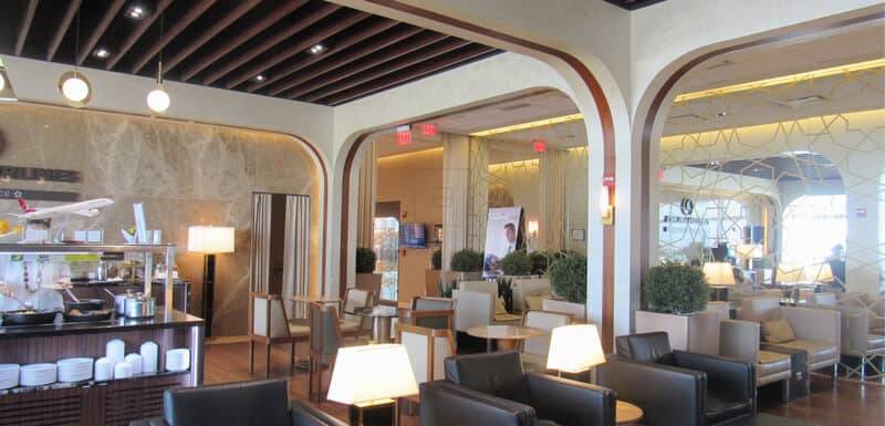 Turkish Airlines lounge at Dulles Airport finished in decorative plaster